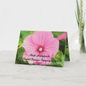 Carte d'anniversaire de Lavatera rose (Dos)