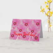 Carte d'anniversaire de Lavatera rose (Fleur jaune)