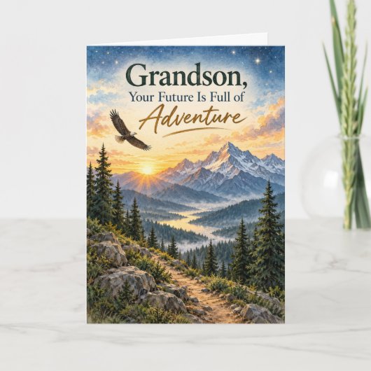 Carte d'anniversaire de l'aventure future du petit (Devant)