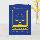 Carte d'anniversaire de l'avocat LL.M (Fleur jaune)