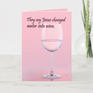 Carte d'anniversaire de l'eau au vin