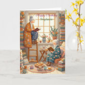 Carte d'anniversaire de lecture confortable pour l (Fleur jaune)