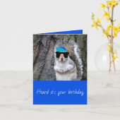 Carte d'anniversaire de l'écureuil drôle (Fleur jaune)