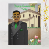 Carte d'anniversaire de l'église du pasteur afro-a (Fleur jaune)