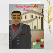 Carte d'anniversaire de l'église du pasteur afro-a (Fleur jaune)