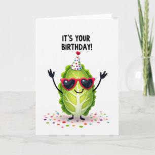 Carte d'anniversaire de légume jovial