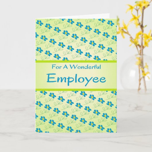 Carte d'anniversaire de l'employé avec design flor (Fleur jaune)