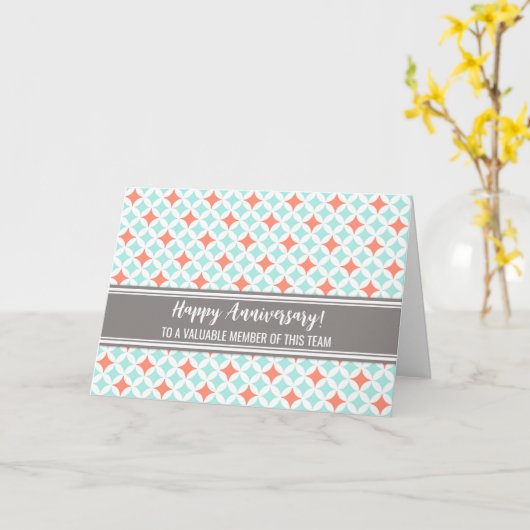 Carte d'anniversaire de l'employé Cercles de corai (Fleur jaune)