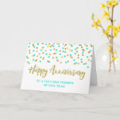 Carte d'anniversaire de l'employé de Confetti Turq (Fleur jaune)