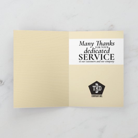 Carte d'anniversaire de l'employé du sceau d'or Fa (Intérieur)