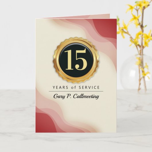 Carte d'anniversaire de l'employé du sceau d'or Fa (Fleur jaune)