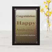 Carte d'anniversaire de l'employé Élégant noir (Fleur jaune)