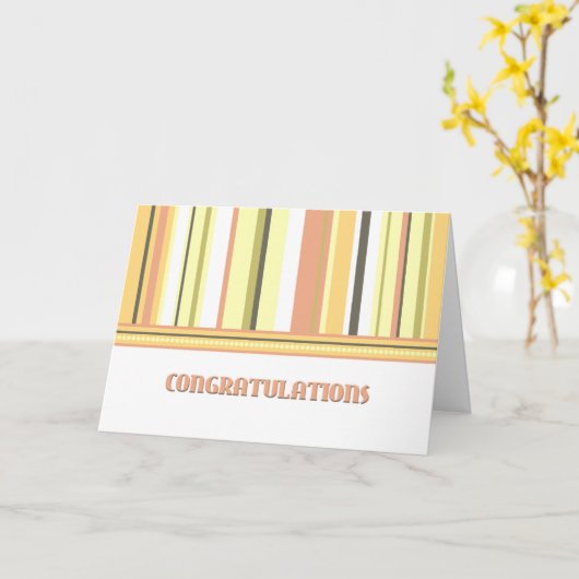 Carte d'anniversaire de l'employé en bandes coloré (Fleur jaune)