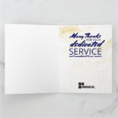 Carte d'anniversaire de l'employé Faux or (Intérieur)