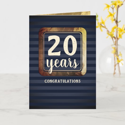 Carte d'anniversaire de l'employé Faux or (Fleur jaune)