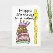 Carte d'anniversaire de l'employé - Gâteau d'anniv (Devant)