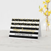 Carte d'anniversaire de l'employé Gold Black Strip (Fleur jaune)