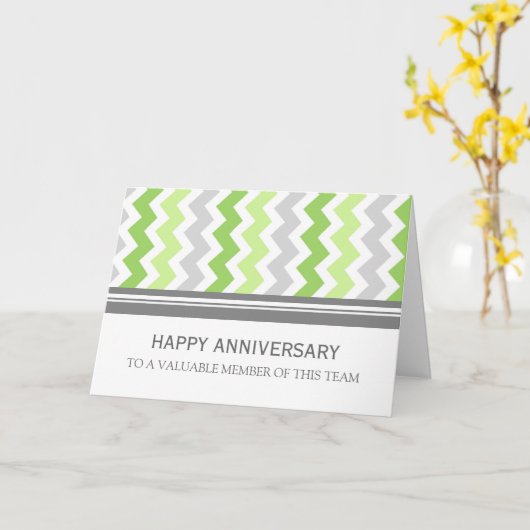 Carte d'anniversaire de l'employé Lime Grey Chevro (Fleur jaune)