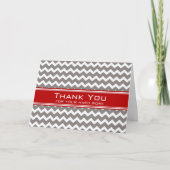 Carte d'anniversaire de l'employé Red Grey Chevron (Devant)
