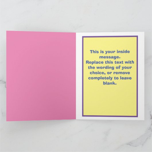 Carte d'anniversaire de l'enfant avec âge, nom et  (Intérieur)