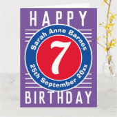 Carte d'anniversaire de l'enfant avec âge, nom et  (Fleur jaune)