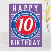 Carte d'anniversaire de l'enfant avec âge, nom et  (Fleur jaune)