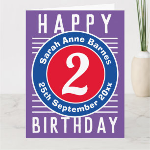 Carte d'anniversaire de l'enfant avec âge, nom et