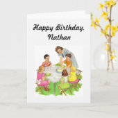 Carte d'anniversaire de l'enfant, image vintage de (Fleur jaune)