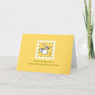 Carte d'anniversaire de l'ensemble de tambour