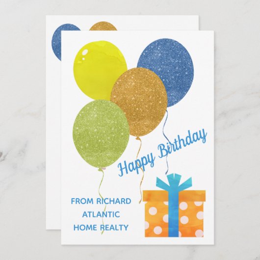 Carte d'anniversaire de l'entreprise Code QR (Devant / Derrière)