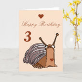 Carte d'anniversaire de l'escargot mignonne - pers (Fleur jaune)