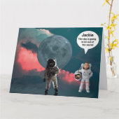 Carte d'anniversaire de l'espace astronaute (Fleur jaune)