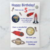 Carte d'anniversaire de l'espace astronaute (Intérieur)