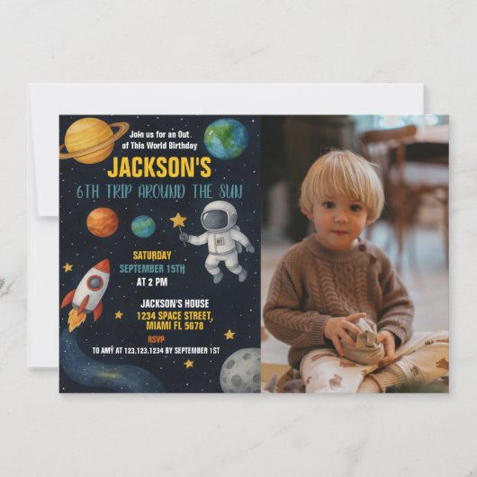 Carte d'anniversaire de l'espace modifiable avec p (Devant)
