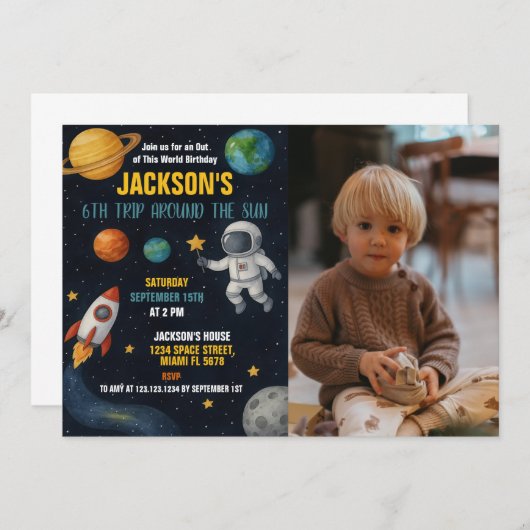Carte d'anniversaire de l'espace modifiable avec p (Devant / Derrière)