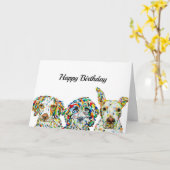 Carte d'anniversaire de l'espagnol Sheepadoodle Pi (Fleur jaune)