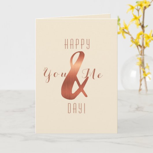 Carte d'anniversaire de l'esperluette en cuivre (Fleur jaune)