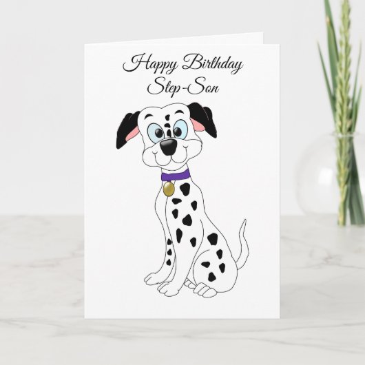 Carte d'anniversaire de l'étape de chien dalmate (Devant)