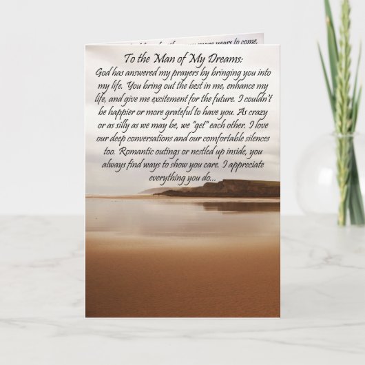 Carte d'anniversaire de l'homme de mes rêves (Devant)