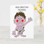 Carte d'anniversaire de l'homme drôle (Fleur jaune)