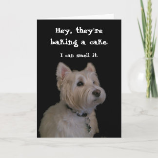 Carte d'anniversaire de l'hôtel Cute Westie
