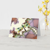 Carte d'anniversaire de libellules et de fractures (Fleur jaune)