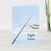 Carte d'anniversaire de lignes serrées pour un pêc (Devant)