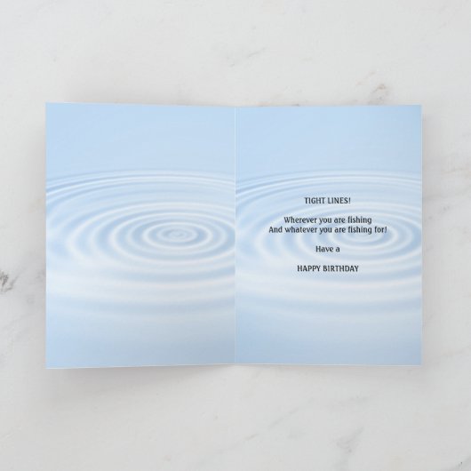 Carte d'anniversaire de lignes serrées pour un pêc (Intérieur)