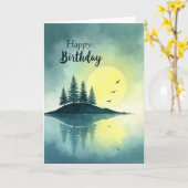 Carte d'anniversaire de l'île joyeuse (Fleur jaune)