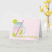 Carte d'anniversaire de lime et citron vert (Fleur jaune)