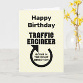 Carte d'anniversaire de l'ingénieur de la circulat (Fleur jaune)