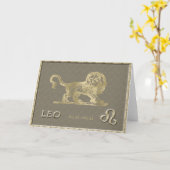Carte d'anniversaire de Lion (Fleur jaune)