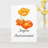 Carte d'anniversaire de l'Islande Poppies - Saluta (Fleur jaune)