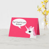 Carte d'anniversaire de Little Unicorn (Fleur jaune)
